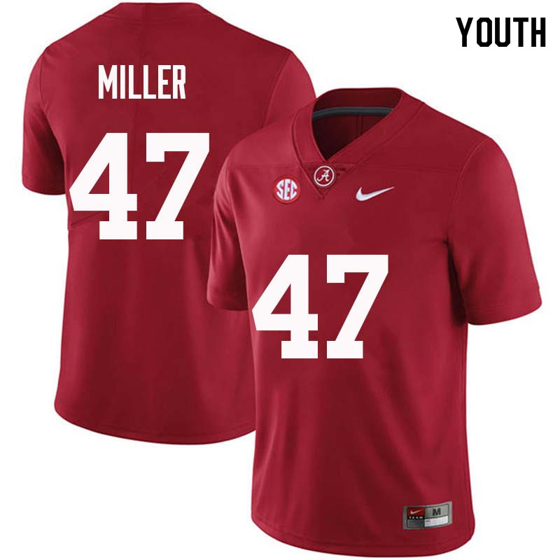 Youth #47 Christian Miller Alabama Crimson Tide College Football Jerseys Sale-Crimson